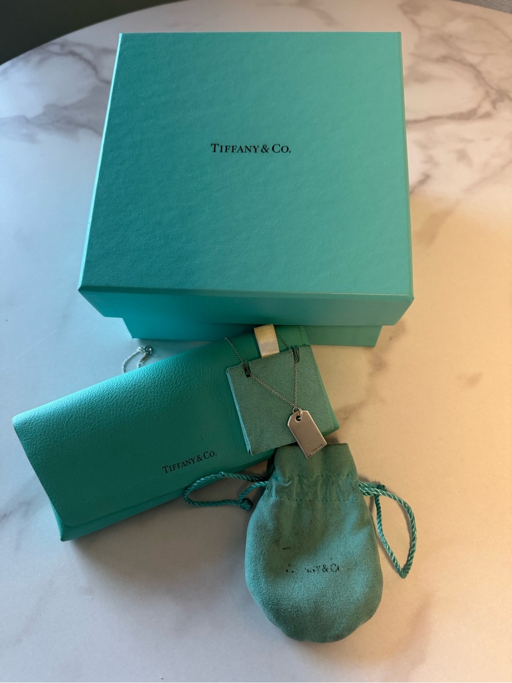 Tiffany & Co dog tag necklace and accessories silver